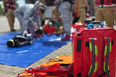 Terminal gazowy w Brzeźnie sprawdzony - strażacy ćwiczyli awarię